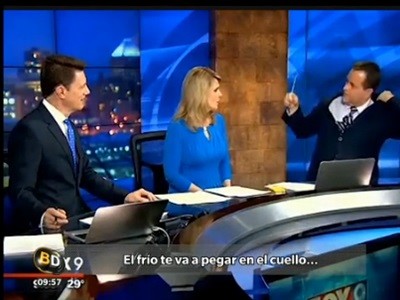 Un meteorólogo con buena percha