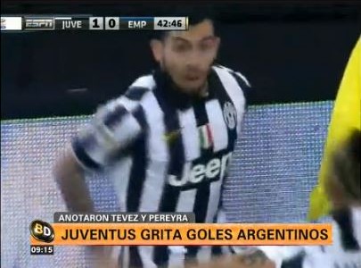 Juventus festejó por los goles argentinos