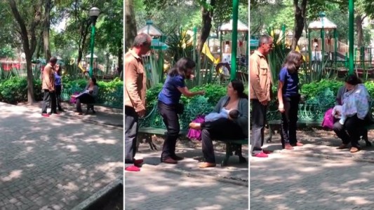 Video: mujer increpa a otra que amamantaba a su hijo en una plaza