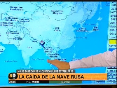 ¿Dónde está la nave rusa que va a caer en la Tierra?