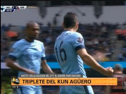 Triplete del Kun Agüero que encabeza la tabla de goleadores