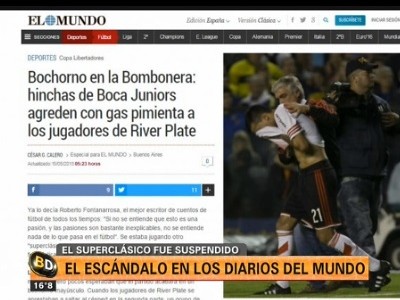 Superclásico suspendido: el escándalo, en los diarios del mundo