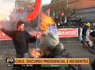 Incidentes en Chile tras un discurso de Bachelet