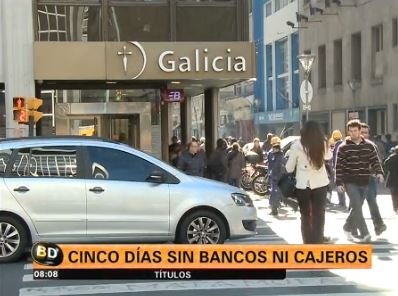 Segundo día de paro bancario