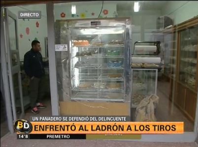 Panadero enfrentó al ladrón a los tiros