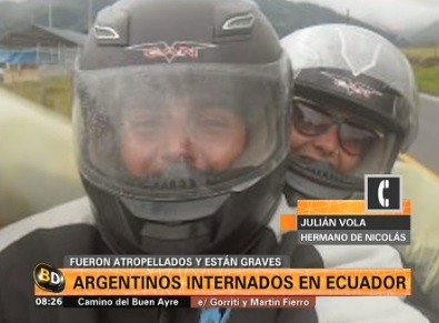 Ecuador: dos argentinos están graves tras ser atropellados