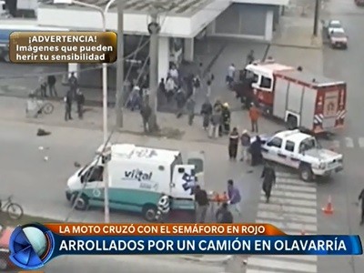 Una moto arrollada por un camión en Olavarría