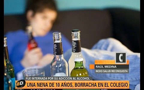 Una nena de 10 años, borracha en un colegio