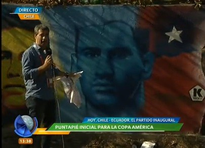 El mural de las figuras de la Copa América