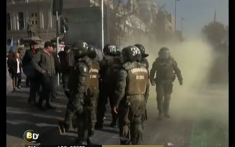 Protesta con incidentes en Santiago de Chile