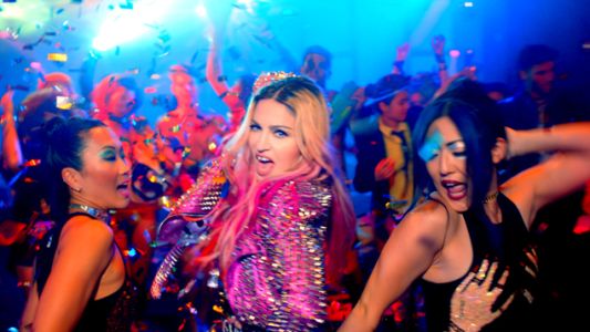 Madonna con Miley Cyrus, Katy Perry y Beyoncé