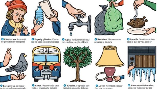 Los 10 consejos del papa Francisco para cuidar el medio ambiente