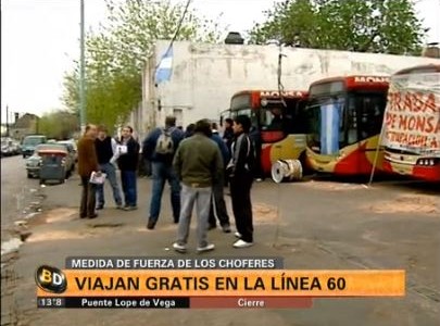 Por un reclamo gremial, la línea 60 no cobra boleto