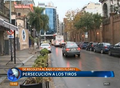 Persecución a los tiros en Recoleta