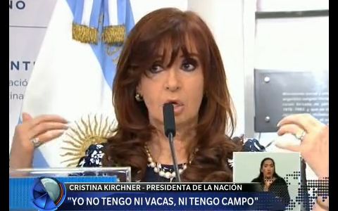 Cristina: "No tengo vacas ni tengo campo"