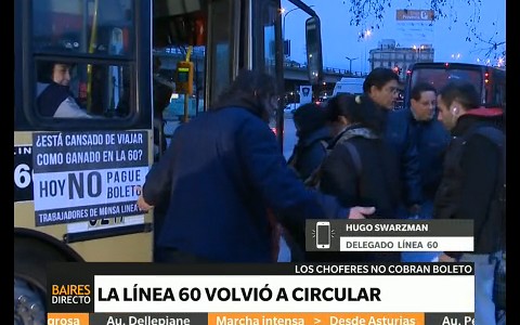 Volvió a circular la línea 60, pero sigue el conflicto gremial