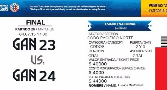 Reventa: las entradas para Chile-Argentina superan los 22.000 dólares