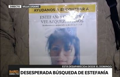 Buscan a Estefanía Velázquez, una chica de 17 años que desapareció en Villa Soldati