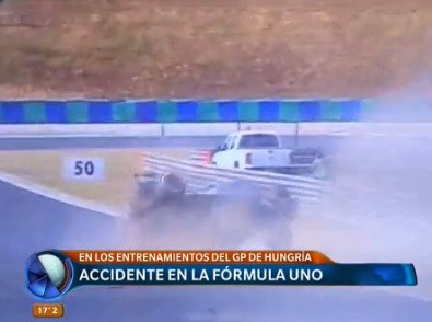 Fórmula Uno: el video con el terrible accidente de "Checo" Pérez en Hungría