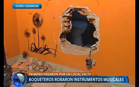 Golpe de boqueteros en una casa de instrumentos musicales