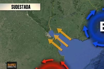 Lluvias intensas y vientos del sudeste