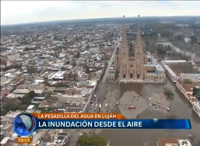 La inundación, desde el aire