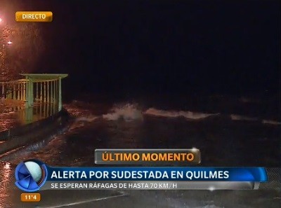 Alerta por sudestada en Quilmes