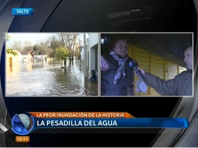 Salto: su casa quedó bajo agua y vive en un camión