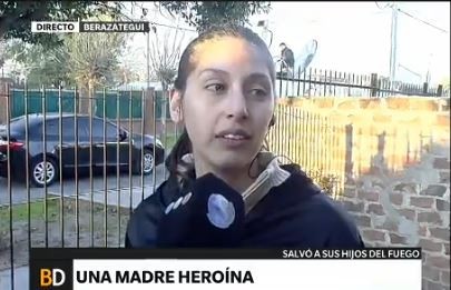Madre heroína salvó a sus hijas del incendio de su casa