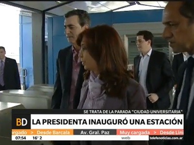 La presidenta inauguró una estación de trenes