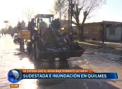 Sudestada e inundación en Quilmes