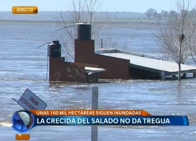 La crecida del Salado no da tregua