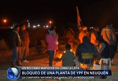 Mapuches bloquean planta de YPF