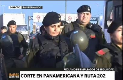 Empleados de seguridad privada cortan Panamericana