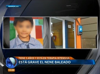 Está grave el nene de 5 años baleado por ladrones