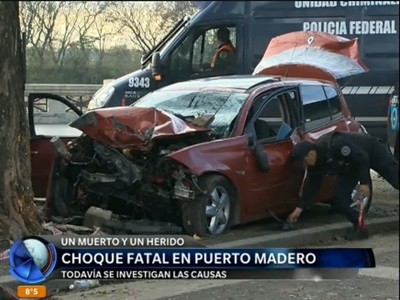 Choque y muerte en Puerto Madero