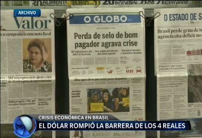 La devaluación en Brasil, sin freno: el dólar rompió la barrera de los 4 reales