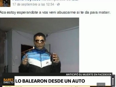Anticipó que lo iban a matar por Facebook y lo hicieron