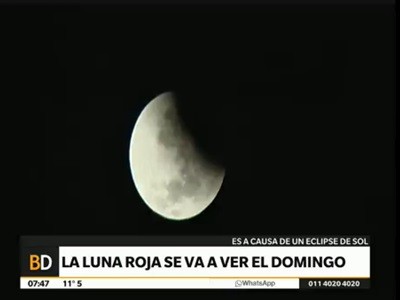 La luna roja se va a ver el domingo