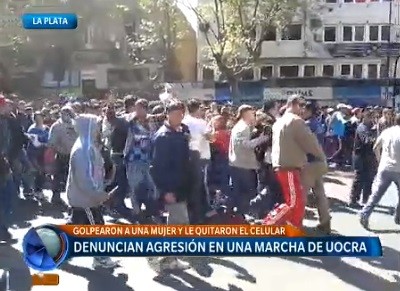 Denuncian agresión en una marcha de UOCRA