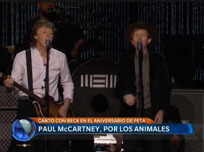 Paul McCartney y Beck cantaron juntos en defensa de los animales