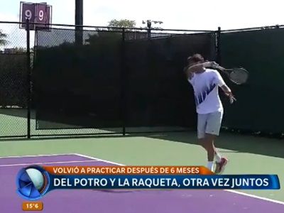 Del Potro volvió a entrenar con raqueta