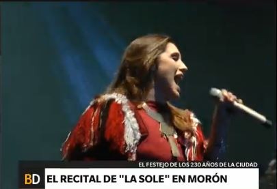 Soledad cantó  en los festejos del aniversario de Morón