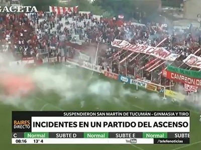 Partido suspendido en Tucumán por incidentes en las tribunas