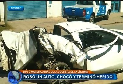 Lo chocaron con un auto robado y está en terapia junto al ladrón