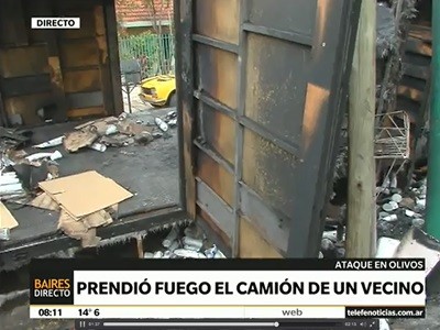Prendió fuego al camión de un vecino