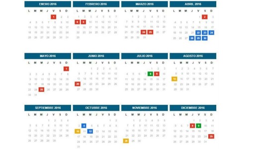 Calendario: En 2016 habrá 17 feriados y nueve fines de semana largos