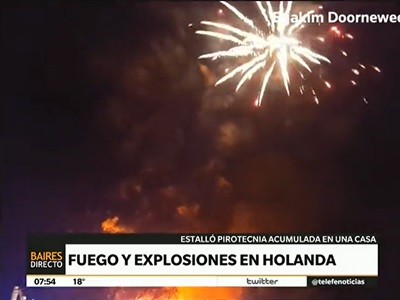 Explosión de una casa en Holanda provocó unshow de fuegos artificiales
