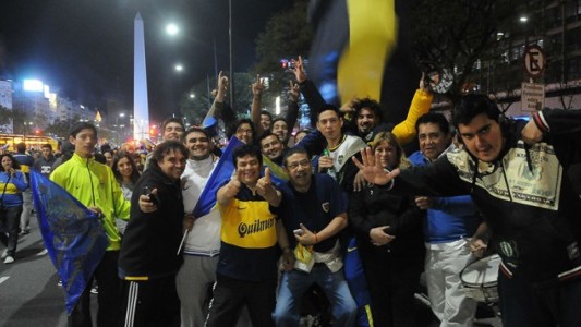 Boca festejó su título en el Obelisco