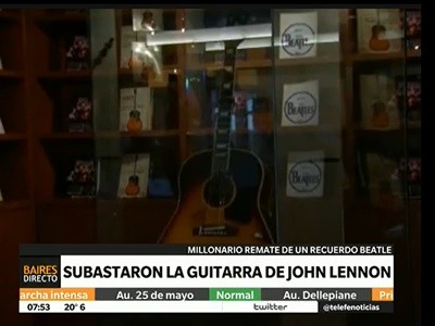 Millonaria subasta de una guitarra de John Lennon
